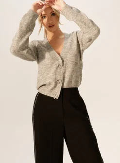 Black Glitter Side-Stripe Wide Leg Trousers 18L