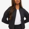 Black Jersey Bomber Jacket L