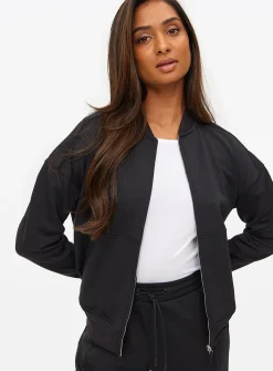 Black Jersey Bomber Jacket L