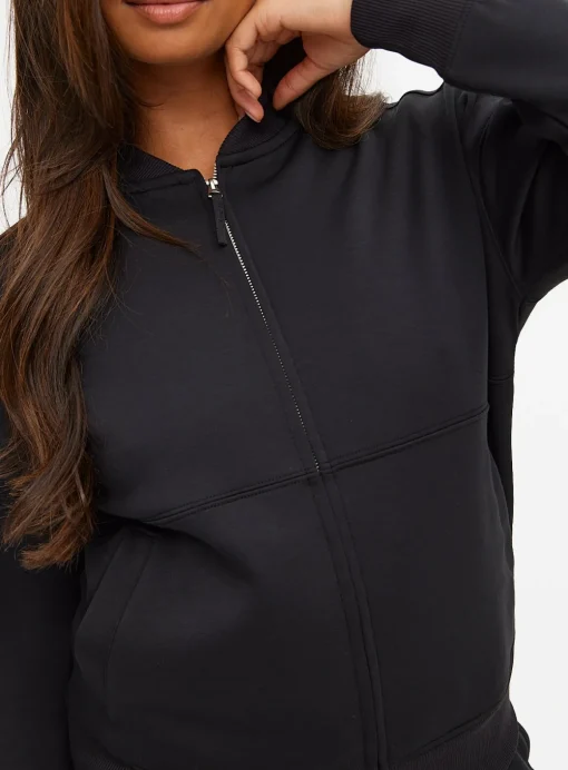 Black Jersey Bomber Jacket L