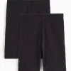 Black Jersey Cycling Shorts 2 Pack M