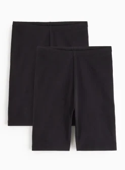Black Jersey Cycling Shorts 2 Pack M