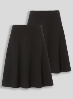 Black Jersey Skater Skirt 2 Pack 12 years