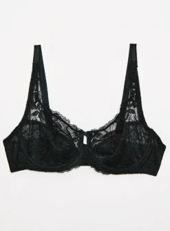 Black Lace Full Cup Bra - 44C