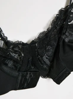 Black Lace Full Cup Bra - 44C