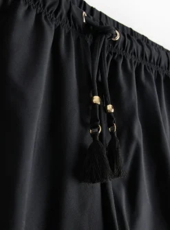 Black Laser-Cut Cover Up Beach Shorts 16
