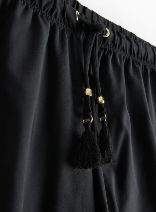 Black Laser-Cut Cover Up Beach Shorts 16