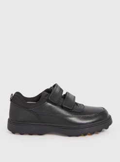 Black Leather Twin Strap School Shoes 8 Infant