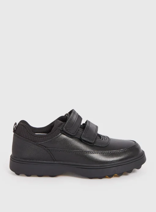 Black Leather Twin Strap School Shoes 8 Infant