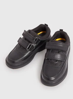 Black Leather Twin Strap School Shoes 8 Infant