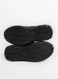 Black Leather Twin Strap Shoes 9.5 Infant