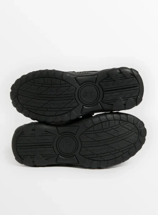 Black Leather Twin Strap Shoes 9.5 Infant