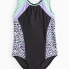 Black Leopard Panel Swimming Costume 3 years