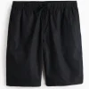 Black Linen Blend Shorts 38
