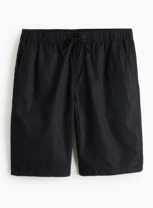 Black Linen Blend Shorts 38