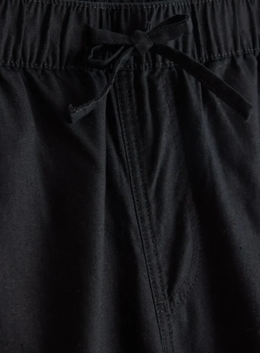 Black Linen Blend Shorts 38