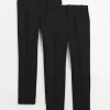 Black Longer Leg Trousers 2 Pack 10 years