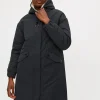 Black Longline Hooded Parka Coat XXL