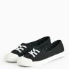 Black Low Lace Canvas Trainers 5