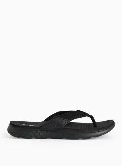 Black Mesh Detail Comfort Sandals S