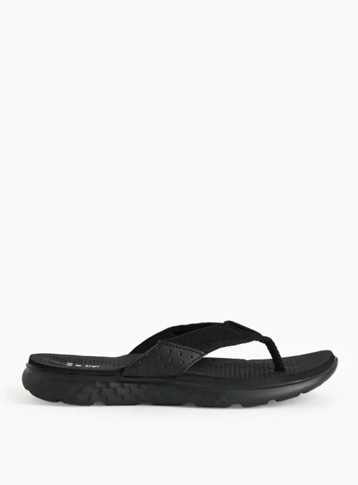 Black Mesh Detail Comfort Sandals S