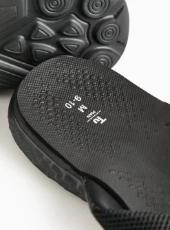 Black Mesh Detail Comfort Sandals S