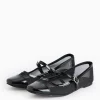 Black Mesh Mary Jane Ballerina Shoes 7