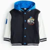 Black NYC Logo Bomber Jacket 2-3 years