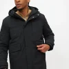 Black Padded Hooded Parka Coat M