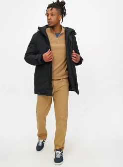 Black Padded Hooded Parka Coat M