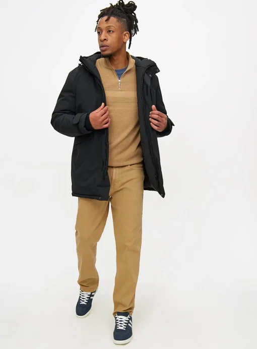 Black Padded Hooded Parka Coat M