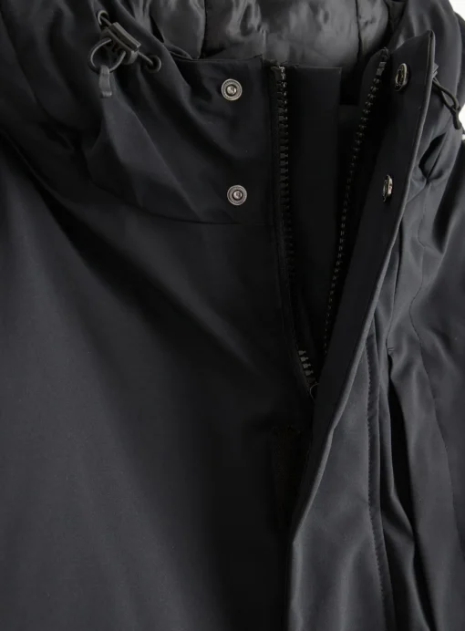 Black Padded Hooded Parka Coat M