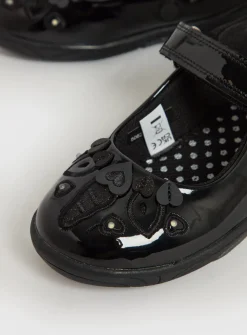 Black Patent Unicorn Light Up School Shoes 1