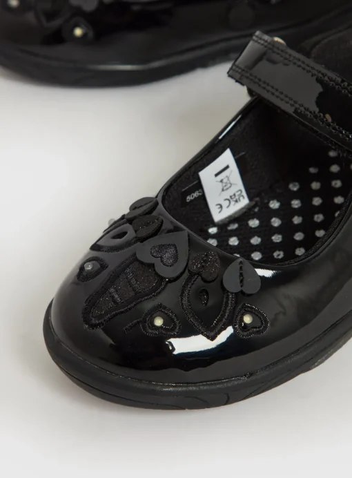 Black Patent Unicorn Light Up School Shoes 1