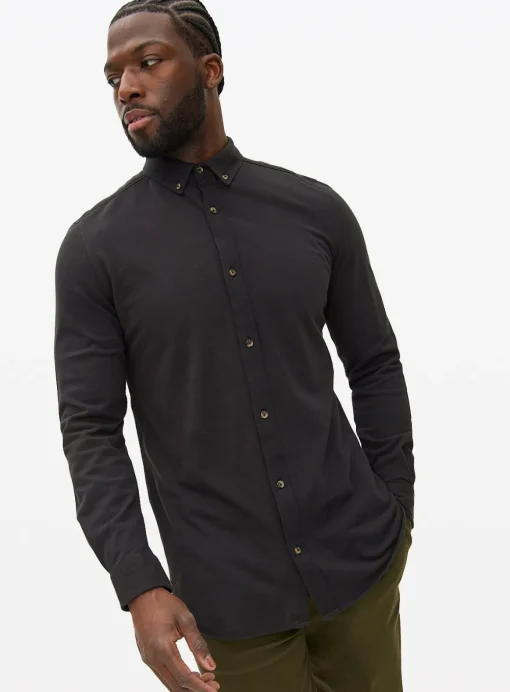 Black Pique Jersey Shirt XL
