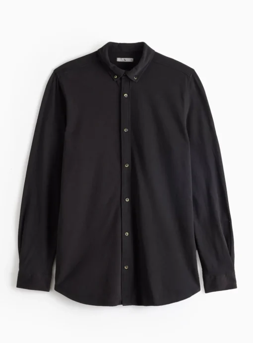 Black Pique Jersey Shirt XL
