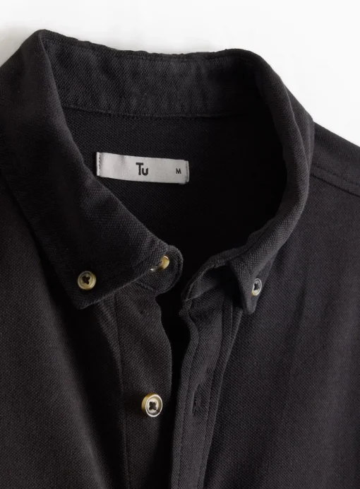Black Pique Jersey Shirt XL