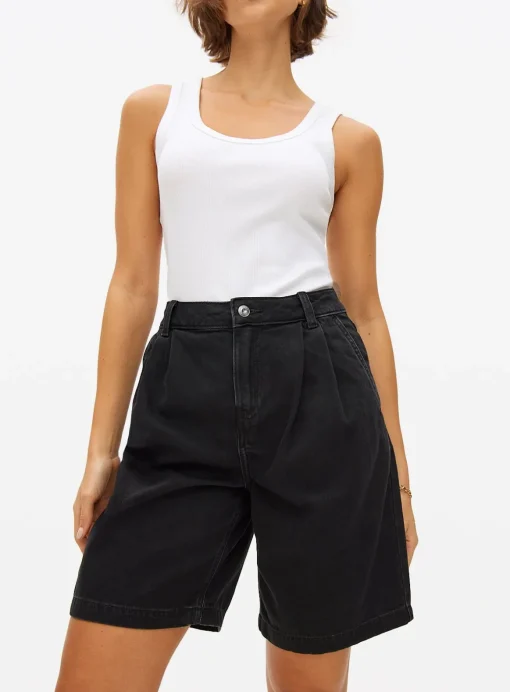 Black Pleated Bermuda Shorts 12