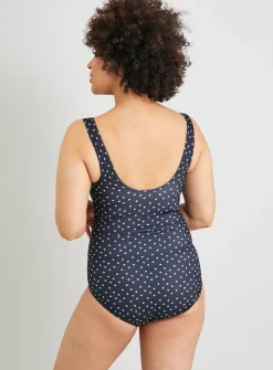 Black Polka Dot Post Surgery Swimsuit 6