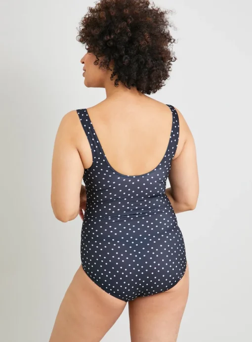 Black Polka Dot Post Surgery Swimsuit 6