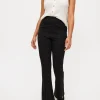 Black Ponte Pintuck Kick Flare Trousers 12R