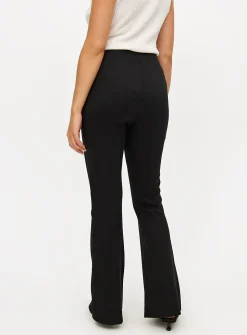 Black Ponte Pintuck Kick Flare Trousers 12R