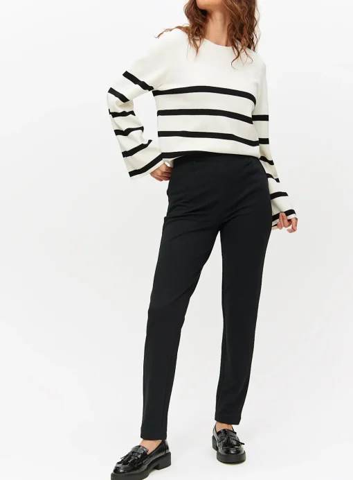 Black Ponte Tapered Leg Trousers 22L