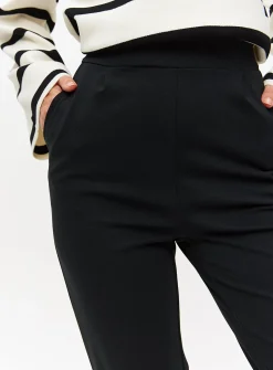 Black Ponte Tapered Leg Trousers 22L
