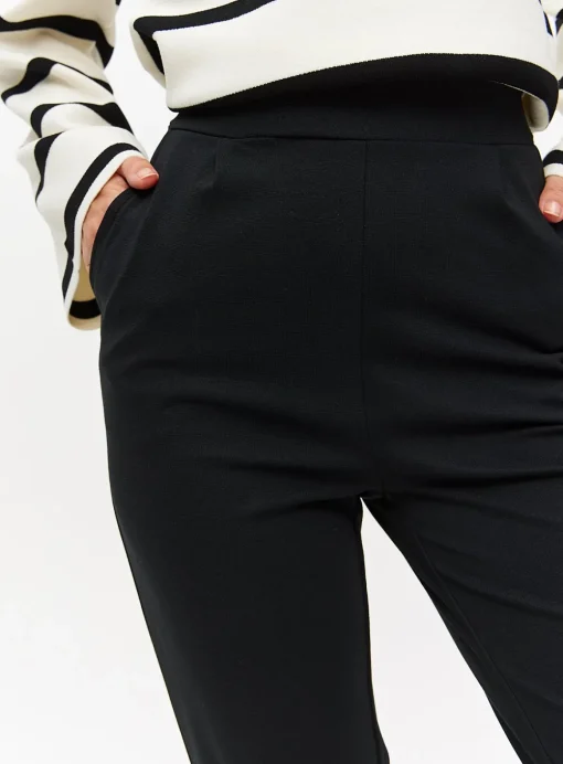 Black Ponte Tapered Leg Trousers 22L