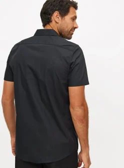 Black Regular Fit Easy Iron Shirts 2 Pack 14.5