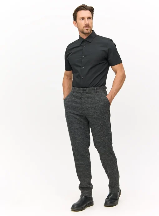 Black Regular Fit Short Sleeve Shirts 2 Pack 17.5