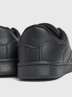 Black Retro Style Lace Up Trainers 12 Infant