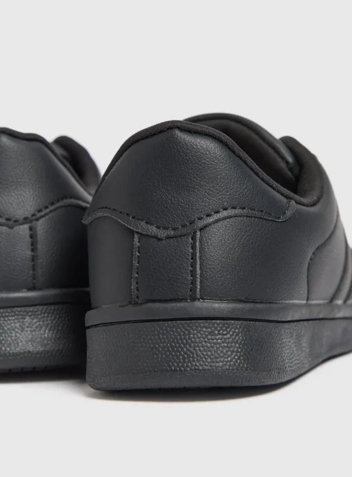 Black Retro Style Lace Up Trainers 12 Infant
