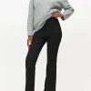 Black Ribbed Flared Leggings 18R